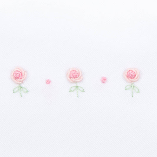 Scattered Floral Footie - Pink Trim
