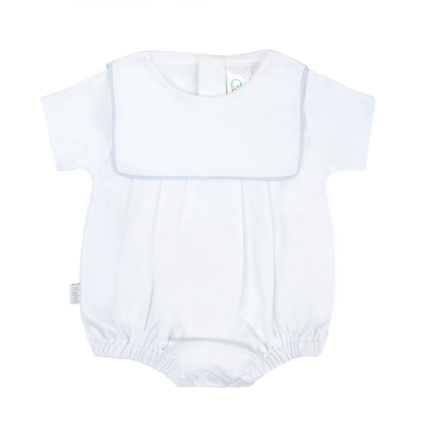 Paty Organic Cotton Boy's Bubble with Bib