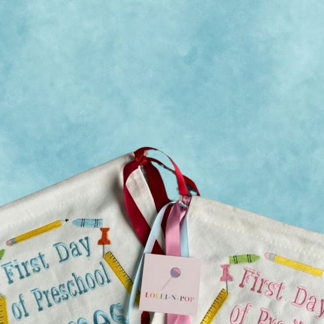First Day of School embroidered banner — as seen on Instagram