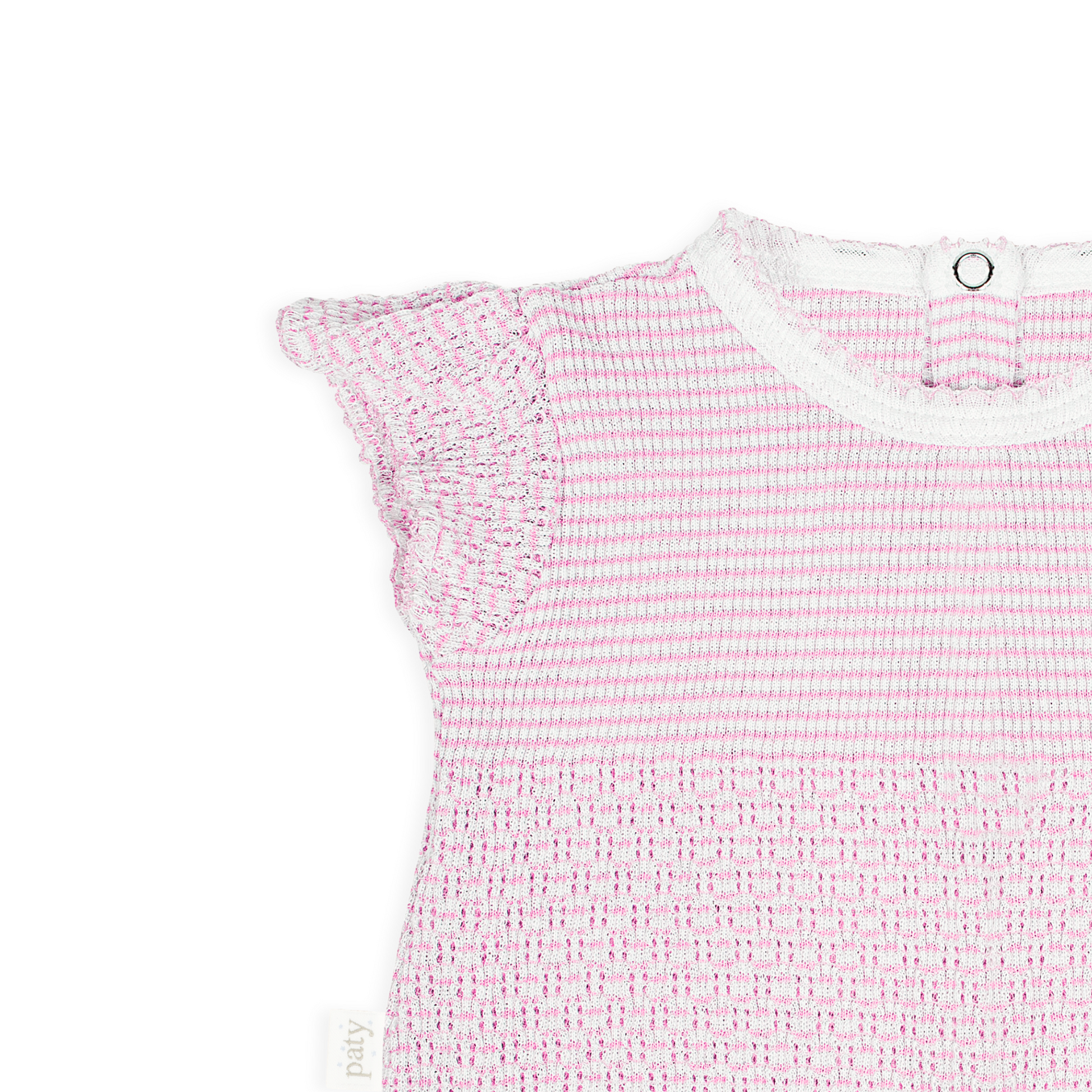 Paty Knit Flutter Sleeve Diaper Set with Bows