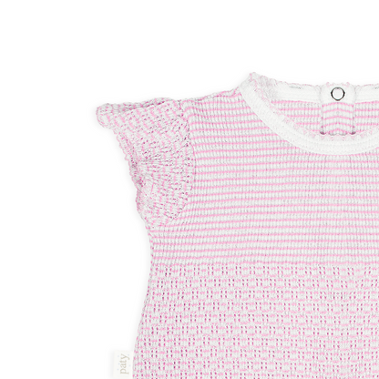 Paty Knit Flutter Sleeve Diaper Set with Bows