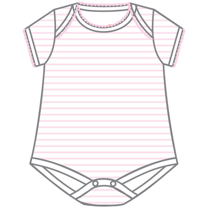 Mini Stripes Onesie - Pink