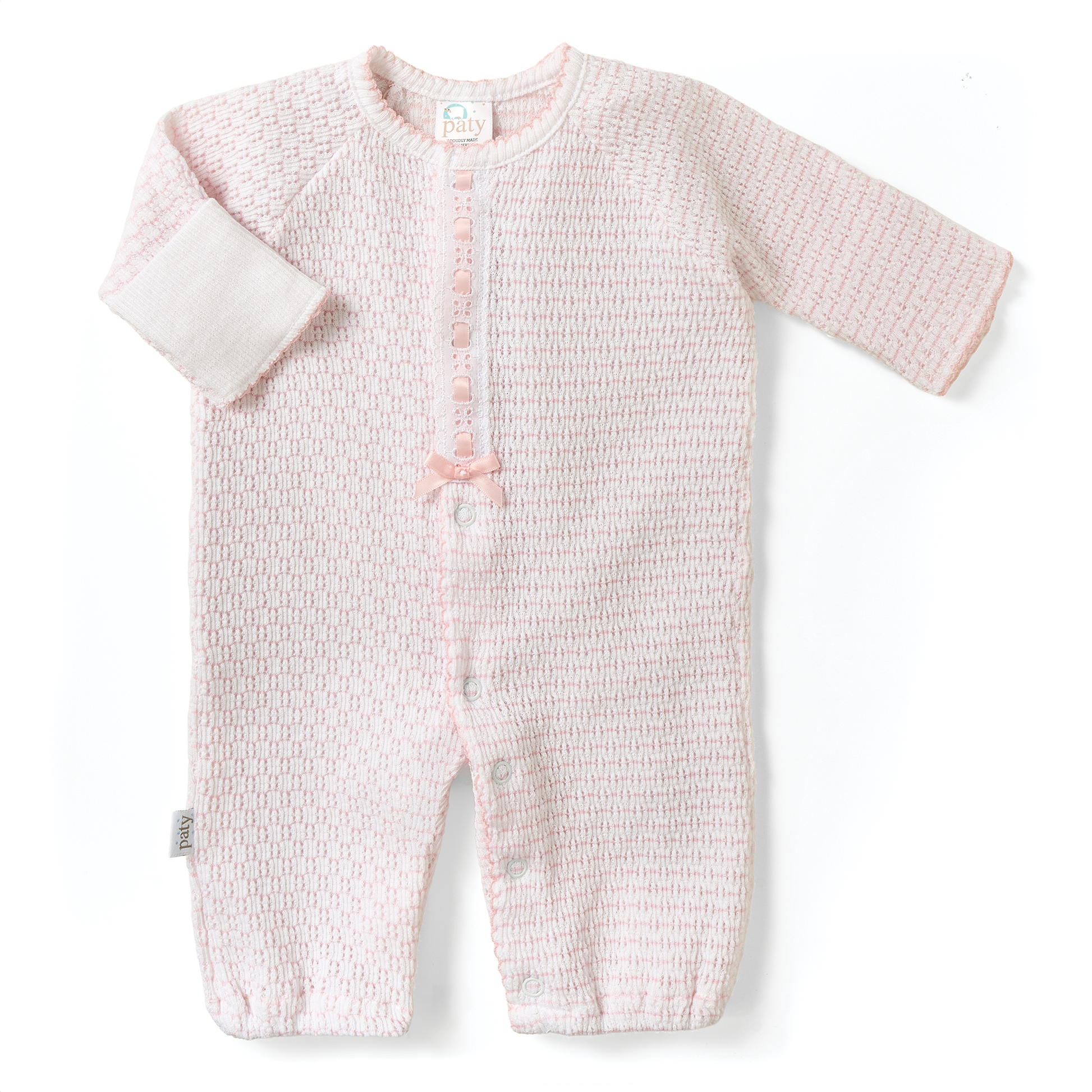 Paty Knit Pinstripe Converter with Eyelet Trim