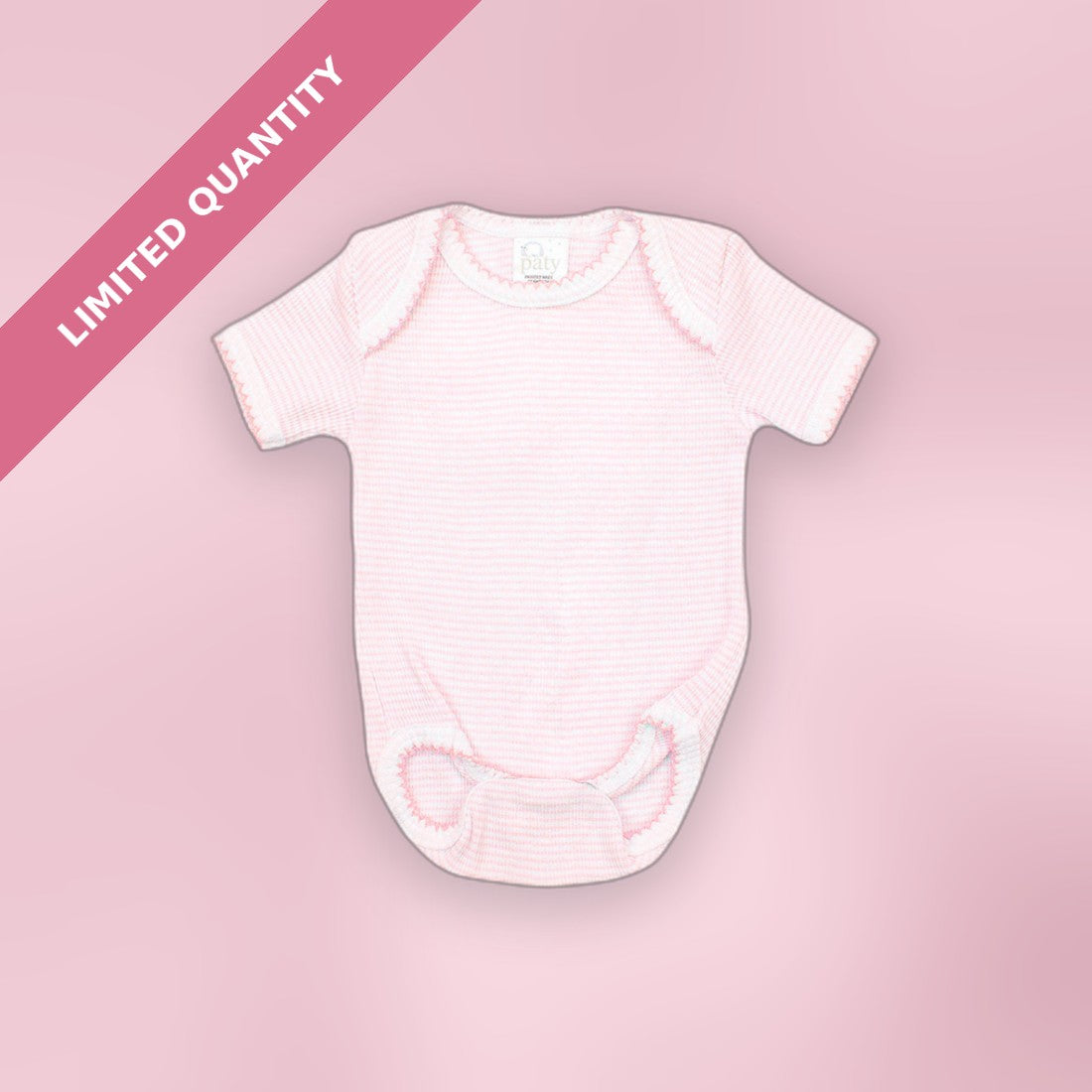 Paty Knit Short Sleeve Baby Bodysuit – Classic Lap Shoulder Onesie in Solid Colors