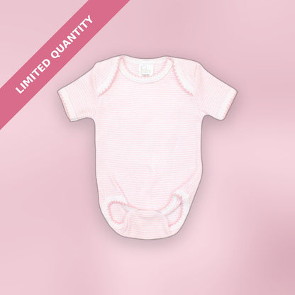 Paty Knit Short Sleeve Baby Bodysuit – Classic Lap Shoulder Onesie in Solid Colors