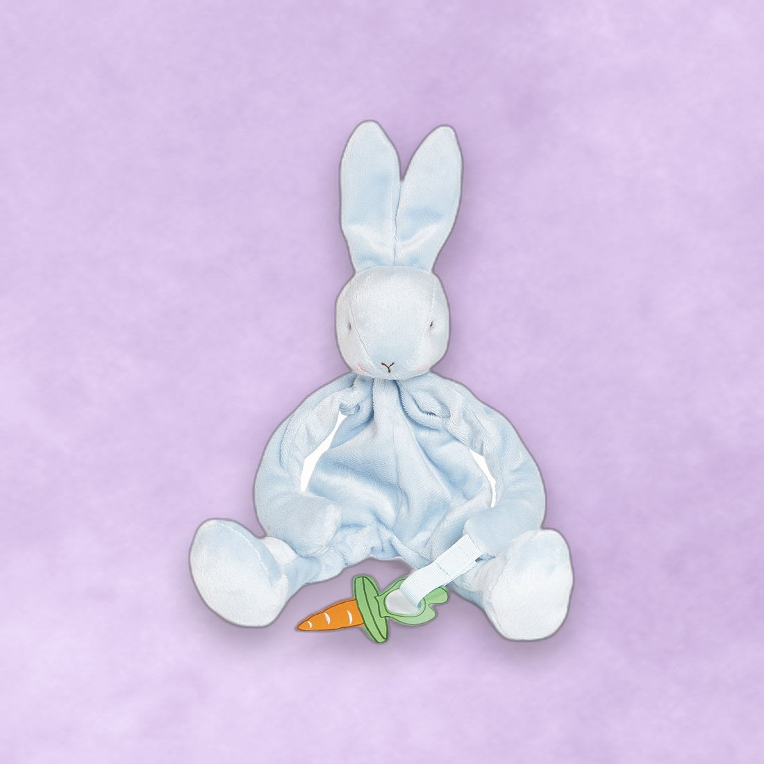 Blue Bunny Silly Buddy — pacifier holder and lovey