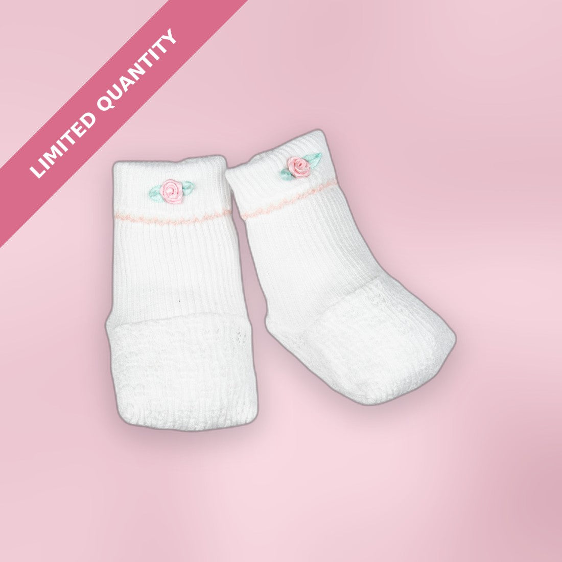 Paty Knit Booties with Rosettes