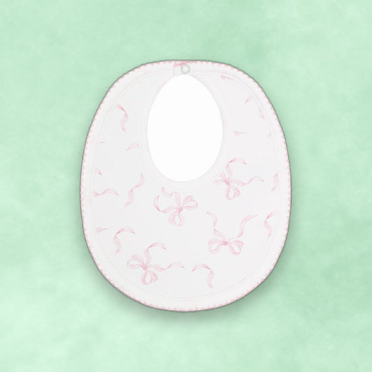Charming Bows Print Bib & Burp Cloth Set